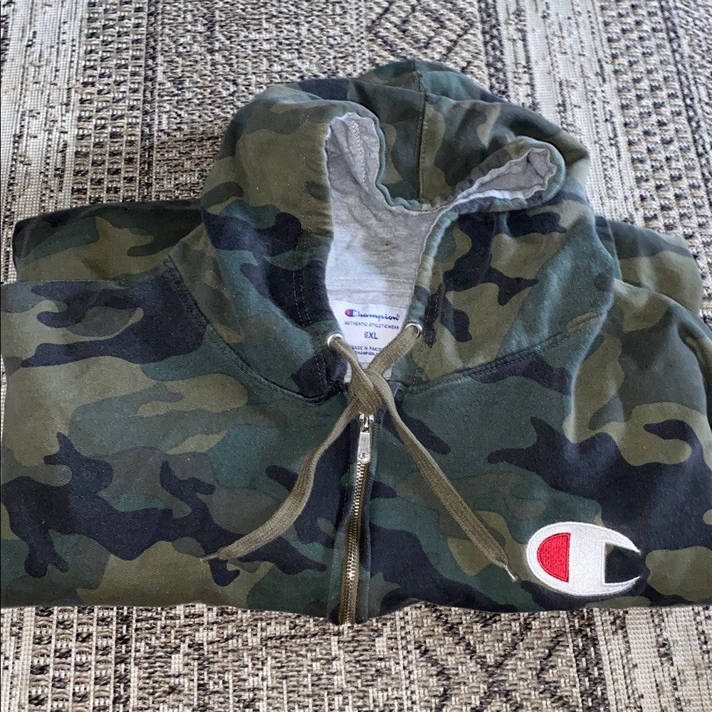 Champion Camouflage Full-Zip Hoodie Size 6X (501) - Picture 7 of 12